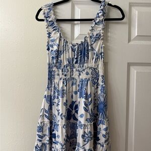 Urban Outfitters Blue Floral Midi Dress